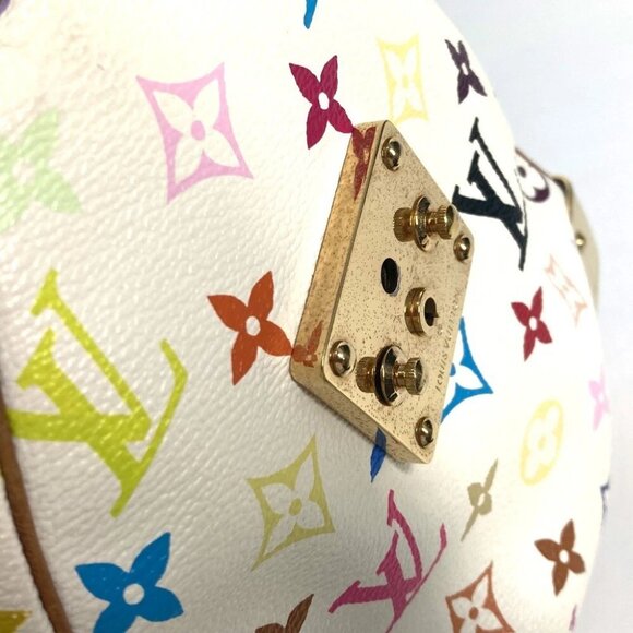 LOUIS VUITTON M92643 MonogramMulticolore Speedy30 Hand Bag Blanc White - Picture 10 of 16